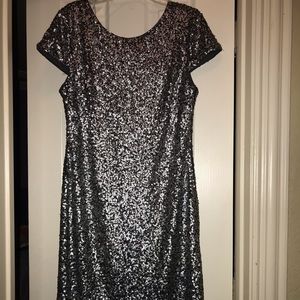 Silver sequin Calvin Klein dress